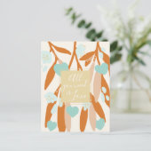 ラブハッピーバレンタインデーハートブランチ花 シーズンポストカード (スタンド正面)