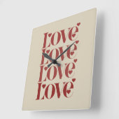 ラブハッピーバレンタインデーバレンタインカップル スクエア壁時計 (傾斜)