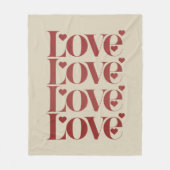 ラブハッピーバレンタインデーバレンタインカップル フリースブランケット (正面)