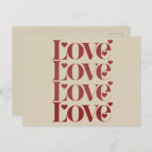 ラブハッピーバレンタインデーバレンタインカップル ポストカード (正面/裏面)