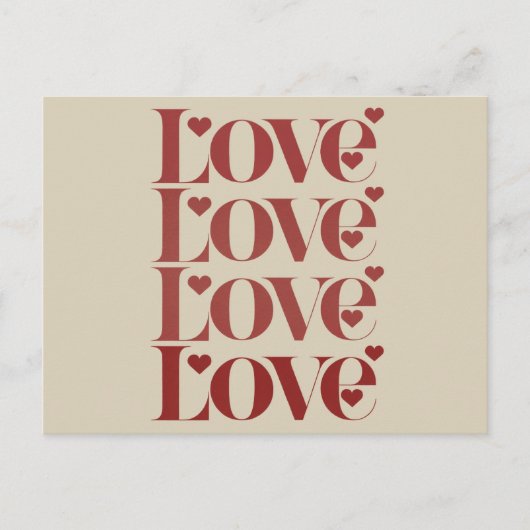 ラブハッピーバレンタインデーバレンタインカップル ポストカード (正面)