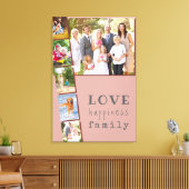 ラブハピネス家族ピンクマルーン写真コラージュ キャンバスプリント (インサイチュ (リビング))