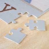 ラブハピネス家族ブルーフォトストリップコラージュ ジグソーパズル (側面)