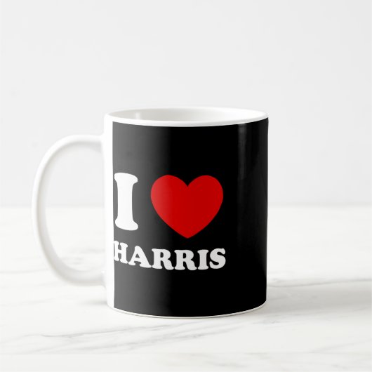 ラブハリスIハートハリスおもしろいファーストネームHarris コーヒーマグカップ (左)