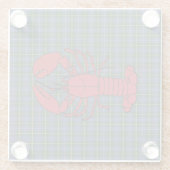 ラブハリファックスノバスコシアタータンチェックロブスターかわいい ガラスコースター (裏面)