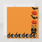 ラブハロウィン引用文不気味フクロウカボチャこうもりカード (裏面)