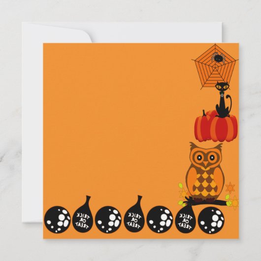 ラブハロウィン引用文不気味フクロウカボプキンカード (裏面)