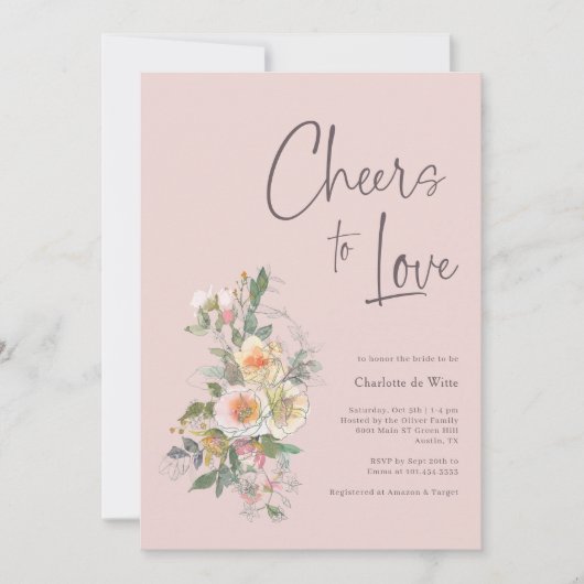 ラブハンドエレガントレット応援ブライダルシャワー 招待状 (正面)