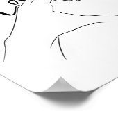 ラブハンドハートラインアートスケッチかわいいモダン ポスター (角)