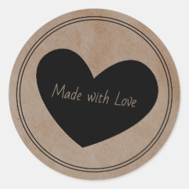 ラブハンドメイドのクラフト包装ラベルで作られる ラウンドシール