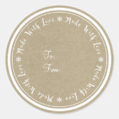 ラブハンドメイドのクラフト素朴クリスマス ラウンドシール (正面)