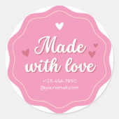 ラブハンドメイドラウンドステッカー ラウンドシール (正面)