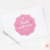 ラブハンドメイドラウンドステッカー ラウンドシール (封筒)