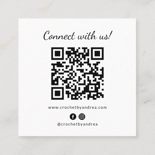 ラブハンドメイド糸かぎ籠で編み物 スクエア名刺 (裏面)