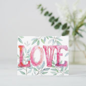 ラブハンド色彩の鮮やかフローラヴァレンティーンズデイウォーター シーズンポストカード (スタンド正面)