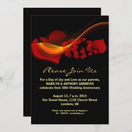 ラブハーツアニバーサリー招待状 招待状 (正面/裏面)