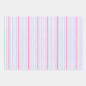 ラブハーツエンゲージメントアニバーサリー ストライプド ピンク ギフト ラッピングペーパーシート (正面3)