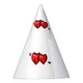 ラブハーツカスタムテキストクラフト用品 かわいい パーティーハット (正面)