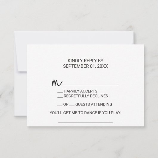 ラブハーツソングリクエスト RSVP カード (裏面)