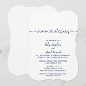 ラブハーツ | ネイビーブルーのエロープメント レセプション 招待状 (正面/裏面)