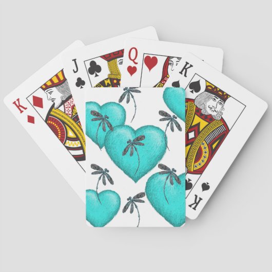 ラブハートとトンボターコイズ トランプ (裏面)