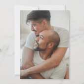 ラブハートとレインボー ゲイウェディング 招待状 (裏面)