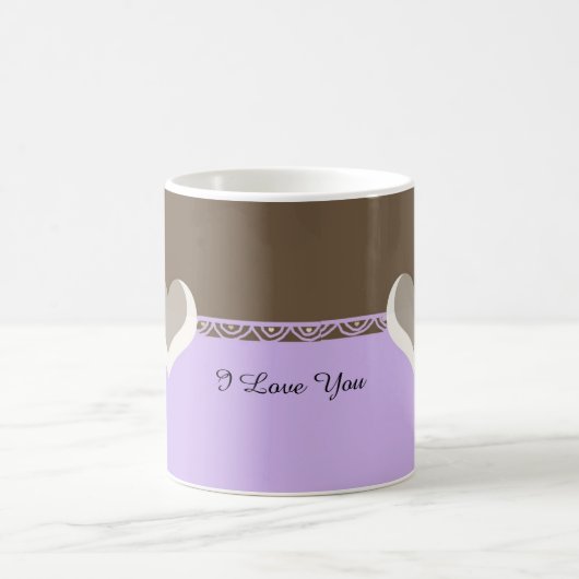 ラブハートとレース コーヒーマグカップ (中央)
