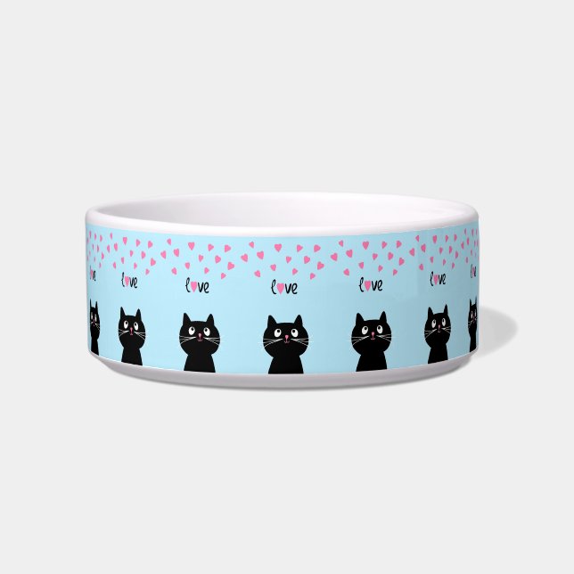 ラブハートと猫 ボウル (正面)