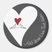 ラブハートのシンプルなモダンな鳥たち マグネット (正面)