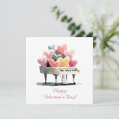 ラブハートのピアノ バレンタインデー カード (スタンド正面)