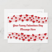 ラブハートの音符 バレンタインデー シーズンポストカード (正面/裏面)