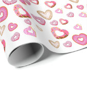 ラブハートは甘いペストリーピンクのバレンタイン ラッピングペーパー (ロールコーナー)