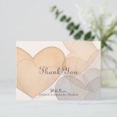 ラブハートアイボリー結婚スクリプト サンキューカード (スタンド正面)