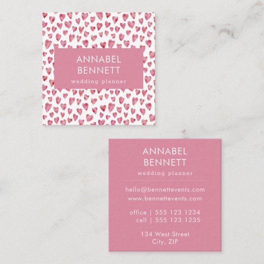 ラブハートウェディングプランナー スクエア名刺 (正面/裏面)