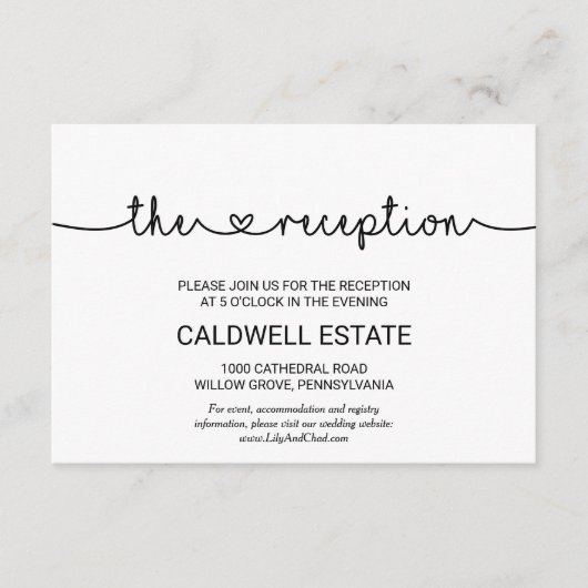 ラブハートウェディングレセプションエンクロージャカード エンクロージャーカード (正面)