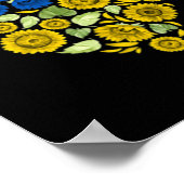 ラブハートウクライナサンフラワーウクライナ平和のためのU ポスター (角)