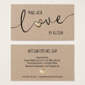 ラブハートエレガント 手作りの愛を込めて クラフトギフタグ (正面&裏面)