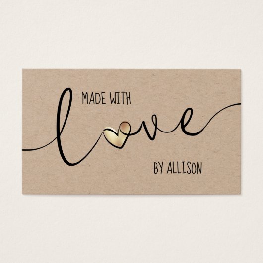 ラブハートエレガント 手作りの愛を込めて クラフトギフタグ (正面)