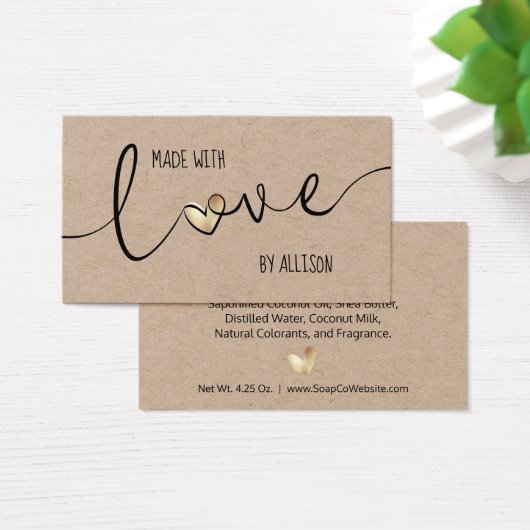 ラブハートエレガント 手作りの愛を込めて クラフトギフタグ (デスク)