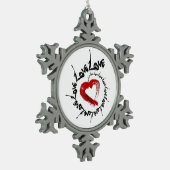 ラブハートオーナメント スノーフレークピューターオーナメント (左)