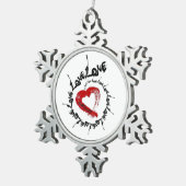 ラブハートオーナメント スノーフレークピューターオーナメント (右)