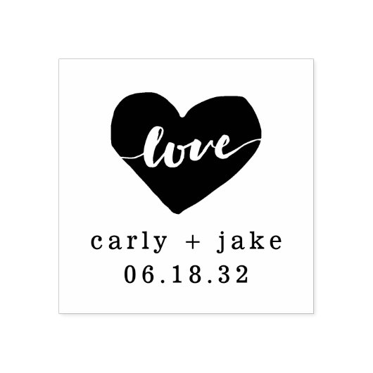 ラブハートカスタムウェディングスタンプ ラバースタンプ (インプリント)