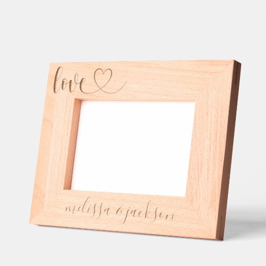 ラブハートカップル名 レーザー彫刻フレーム (左)