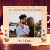 ラブハートカップル記念日ギフト木彫り レーザー彫刻フレーム