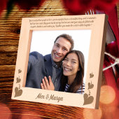 ラブハートカップル記念日ギフト木彫り レーザー彫刻フレーム