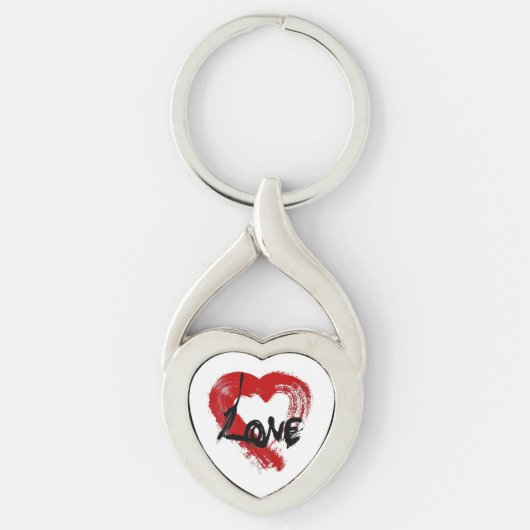 ラブハートキーチェーン キーホルダー (正面)