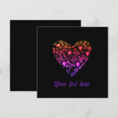 ラブハートグラデーションピンクパープルドールフラットカード (正面/裏面)