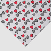 ラブハートグレーと赤ギフトティッシュペーパー 薄葉紙 (詳細)