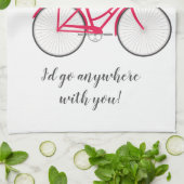 ラブハートサイクリックスバレンタパーソナライズされたンカスタム キッチンタオル (折り畳み)