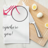 ラブハートサイクリックスバレンタパーソナライズされたンカスタム キッチンタオル (四つ折り)